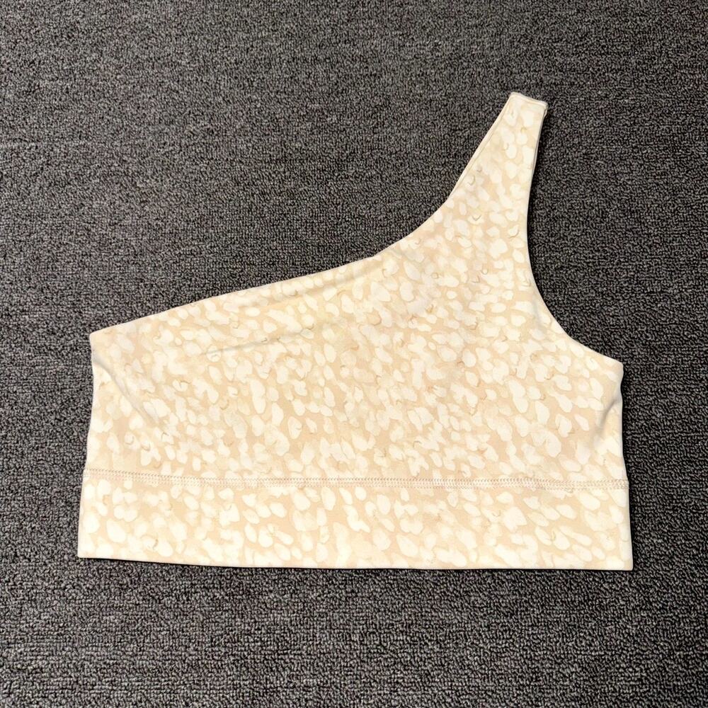 Fabletics Harlow One Shoulder Reversible Sports Bra Womens Large Cream Pilates